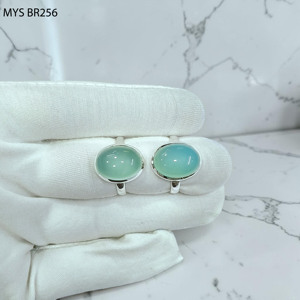Anillos de Plata de Ley 925 con Calcedonia Azul Natural de Corte Ovalado, Diseño Hecho a Mano, Joyería de Plata de Buena Calidad al por Mayor - Product Image 1