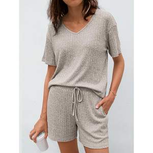 2025, ropa de salón holgada de 2 piezas para mujer, chándales acanalados de verano XS, ropa de vacaciones, conjuntos de pijamas a juego - Product Image 3