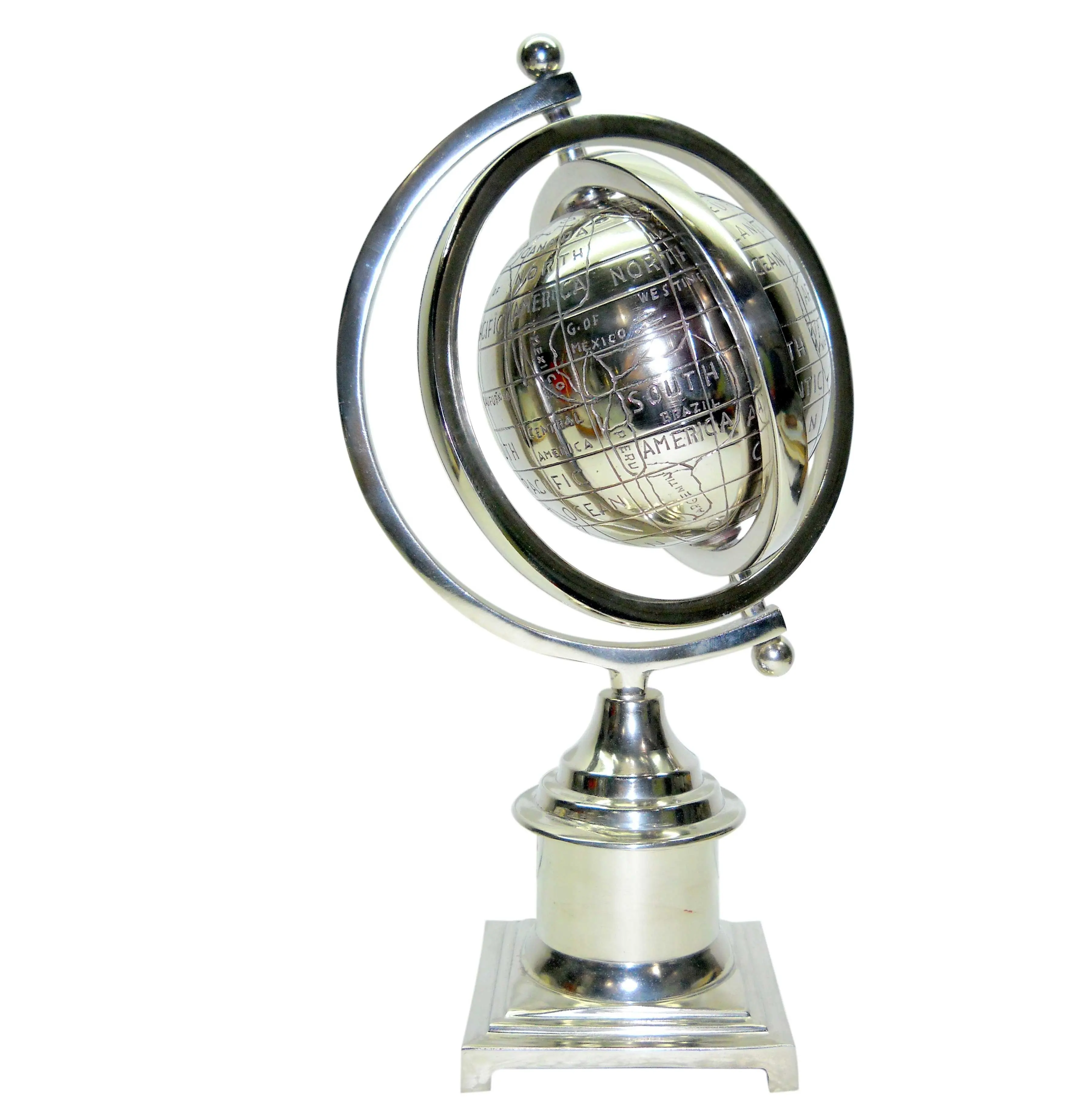 Wholesale World Map Ball Teaching Art Crafts Globe English Version Alloy Table Decoration Earth Globe Decorative