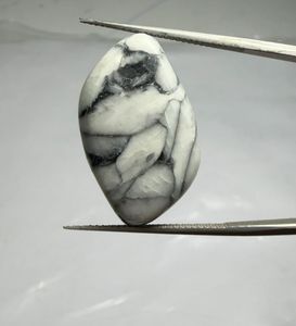 Cabochon de Jaspe Pinolithe Naturel, Pierre Précieuse en Cristal pour Création de Bijoux, Fourniture de Pierres de Guérison, Blanc et Noir - Product Image 4
