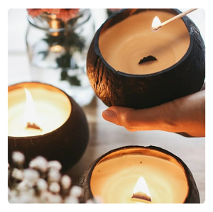 OFERTA ESPECIAL: VELA AROMÁTICA DE CÁSCARA DE COCO, HECHA A MANO, DE CERA NATURAL, PARA USO DECORATIVO - Product Image 2