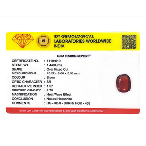 Faceted Oval Hessonite Gomed 7.2 Carat Loose Gemstone for Fine Jewelry - Product Image 4