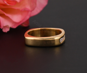 Channel Set Diamond Band <b>Ring</b> 0.20 Ct Natural Diamonds Minimal Wedding <b>Ring</b> Gold Band Stackable Anniversary Jewelry Gift - Product Image 2