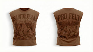 New Summer Sleeveless 100% Cotton Screen Printed Solid Crew Neck Distressed Hem Hip Hop Breathable Fashion Custom T-shirt Men - Product Image 3