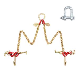 Catena di traino G80 V Bridle 5/16 X 3FT con ganci a grappolo R T J per trasporto e traino - Product Image 1