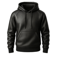 Sweat à capuche unisexe d'hiver OEM de haute qualité avec logo personnalisé, 100 % cuir, coupe classique, impression numérique, teinture unie, style vintage pour homme