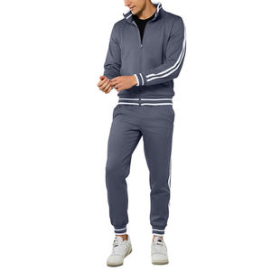 Men's Breathable 100% Polyester Fleece 2-Piece Tracksuit Set <b>Hooded</b> Full-<b>Zip</b> Drawstring Closure Side Pockets Streetwear Jogging - Product Image 3