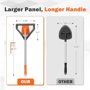 Spazzola per la pulizia del parabrezza auto con 2 panni in microfibra riutilizzabili, strumento per la pulizia del parabrezza interno, accessori per auto. - Product Image 6