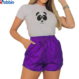 Ensemble 2 pièces tendance et très vendu : T-shirt court ajusté et short de sport décontracté style hip-hop, écologique, pour femme - Product Image 2