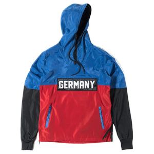 Custom Logo Men's Pullover Windbreaker Jacket Waterproof Color <b>Block</b> Hooded Anorak Outdoor Sports Lightweight Street Windcoat - Product Image 1