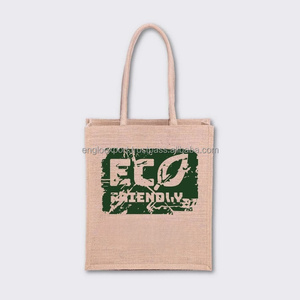 Mini sac fourre-tout écologique en toile de jute naturelle recyclée avec logo imprimé personnalisé tendance Cartoon shopping pliable et réutilisable - Product Image 3