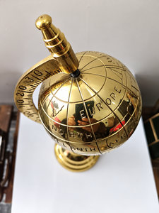 Globe terrestre en laiton fait main avec carte antique, ornement de table vintage pour bureau, salle d'étude, décoration intérieure - Product Image 6