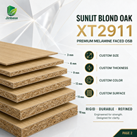 Panneau de bois aggloméré orienté (OSB) mélaminé Jinbase SXT2911 Blond Chêne Soleil 18mm E0 1220x2440mm pour meubles et menuiseries