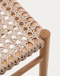 Silla de Comedor Moderna de Madera de Teca Sólida con Cuerda Tejida, Hecha a Mano, para Restaurante, Cafetería, Hotel - Product Image 6