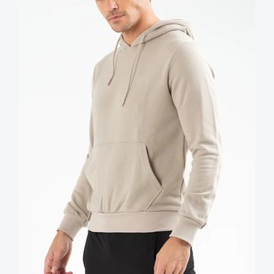 Sweat-shirt à capuche personnalisé pour homme, en polaire d'hiver, coupe oversize décontractée, vente en gros OEM, beige, coupe classique - Product Image 3