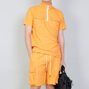 Summer 2-Piece Casual Men's Short <b>Set</b> Custom Logo Quick Dry 100% Cotton Beach Shirt & Shorts - Product Image 4