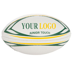 Pelota de Rugby inflable de cuero de marca con costura Kick Pass Scrum Line Try Forma ovalada Tamaños 3 4 5 Fabricante de agarre de goma - Product Image 1