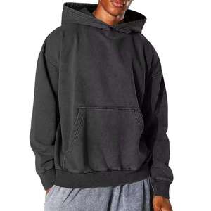 Vornex Industry 450g Heavyweight 100% Cotton <b>Oversized</b> <b>Long</b> Knitted <b>Hoodie</b> Custom Branding Drop Shoulder Acid Washed Mens <b>Hoodie</b> - Product Image 4