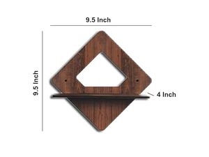 Modern Diamond Shaped Wooden <b>Floating</b> <b>Wall</b> Shelf Set Decorative <b>Wall</b> Mounted Display <b>Shelves</b> Home Decor - Product Image 3