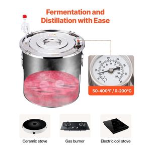 Kit di Fermentazione Domestica in Acciaio Inox da 50 L (13,2 Galloni) con Serpentina in Rame per Distillazione e Raffinazione di Alcol e Acqua - Product Image 3