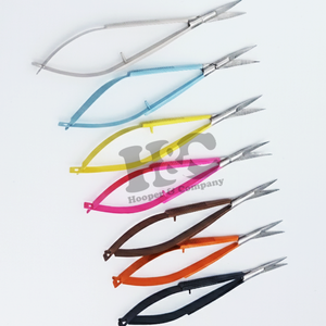 New High Quality Curved Stainless Steel <b>Left</b>-<b>Handed</b> Eyebrow <b>Scissors</b> Beauty Tools Rubber Handle Customized Logo - Product Image 2