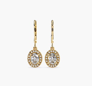 Wholesale IGI Certified Lab Grown <b>Diamond</b> Vintage Gold Plated Drop <b>Earrings</b> for Women-Wedding & Anniversary Gift Jewelry - Product Image 1
