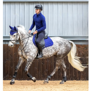 Premium Sheepskin Horse Saddle Pad Set with Matching Ear Bonnet | Hexagon Quilted <b>Equestrian</b> Saddle Cloth | Horse Riding - Product Image 3