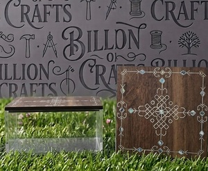 Caja de Joyería de Madera Hecha a Mano con Laterales de Acrílico Transparente y Tapa con Incrustaciones de Nácar Azul Marroquí - Product Image 4