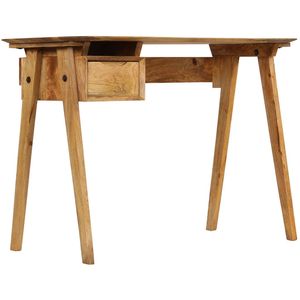 Escritorio de madera de mango natural maciza de tamaño mediano, serie de escritorios para computadora - Product Image 4