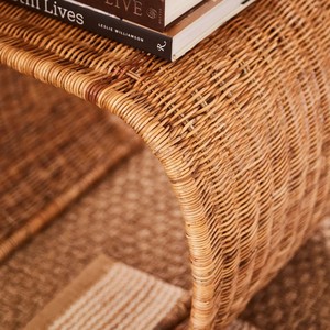 Best Choice High Quality Handcrafted Natural Rattan Waterfall Side <b>Table</b> Curved End <b>Table</b> Accent <b>Stool</b> Suitable For Living Room - Product Image 5