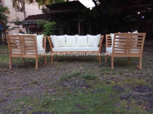 Modern Design Teak Wooden Garden Lounge <b>Sofa</b> Sets <b>Outdoor</b> Furniture Factory Direct Indonesia Export Product for Hotel and Villa - Product Image 2