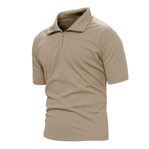Polo de hombre con media cremallera y logotipo personalizado al por mayor, transpirable, de secado rápido, para deportes al aire libre, fitness y golf - Product Image 1