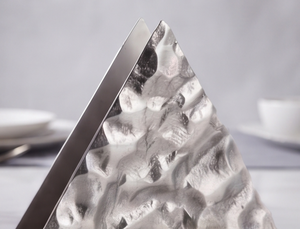 Porte-serviettes en argent massif, support en métal texturé moulé, accessoire de décoration pour cuisine et salle à manger, article en stock - Product Image 3