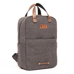 Gray Laptop <b>Backpack</b> GRS Cotton GRS PU Leather Fashion <b>Computer</b> Handbag with Leather LOGO - Product Image 2