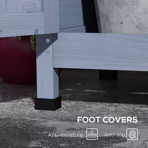 Banco da Giardinaggio in Legno Grigio con Piano in Alluminio per Uso Esterno, Porta Attrezzi e Piante da Giardino - Product Image 6