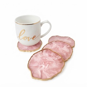 Juego de Posavasos de Resina Epoxi con Diseño de Olas Oceánicas en Azul Turquesa de Lujo, con Inserciones de Lámina Plateada, Hechos a Mano, Redondos y Decorativos, en Oferta - Product Image 2