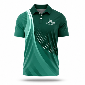Camiseta Polo Sublimada Verde Personalizada para Hombre, de Secado Rápido, Transpirable, de Poliéster, para Golf, Uniforme Deportivo, con Logotipo Personalizado - Product Image 2