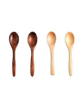 Cucharas de Madera de Estilo Japonés Moderno – Utensilios con Mango Largo y Logotipo Personalizado para Cocina, Repostería y Servicio en Fiestas - Product Image 1