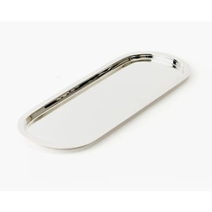 Plateau de service en métal martelé, élégant plateau rectangulaire argenté avec poignées, décoration moderne pour la maison, plateau décoratif pour la cuisine et la salle à manger - Product Image 4