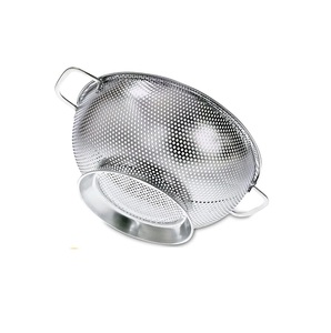 Elegant Stainless Steel Metal <b>Colander</b> Bowl For Everyday Kitchen Use Washing Fruits Vegetables Pasta And Rice - Product Image 5