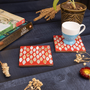 Bone inlay tea coffee coaster handmade mosaic MOP drink coasters mother of pearl shell cup <b>mats</b> - Product Image 3
