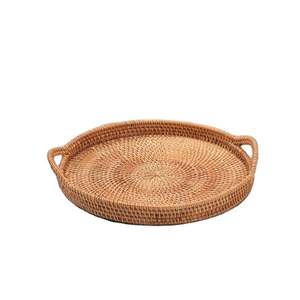 Bandeja de Ratán Tejida a Mano, Duradera, Ligera, Elegante, Material Natural, Perfecta para Servir, Decorativa, Organización del Hogar, Ecológica - Product Image 2