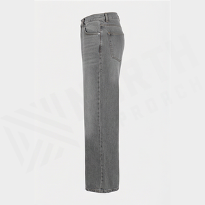 Jean en denim évasé taille haute pour homme, en coton délavé, coupe ample, style décontracté automne - Product Image 3
