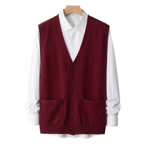 <b>Mens</b> Embroidered Logo <b>Cardigan</b> <b>Sweater</b> custom chest embroidery and ribbed cuffs Custom Knitwear Wholesale Manufacturer - Product Image 4