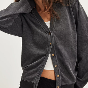 New Arrival Plus Size <b>Women's</b> <b>V</b>-<b>Neck</b> Button-Up Knitted Cardigan Long Sleeve Casual Solid Color Autumn <b>Women</b> Oversize <b>Sweatshirts</b> - Product Image 1