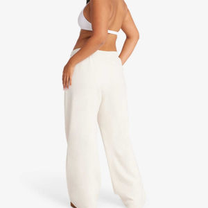 Pantalon décontracté pour femme en lin/coton écologique, nouvelle taille élastique, coupe ample, jambe droite, style Harlan, longueur 7/8, Hip Hop - Product Image 3