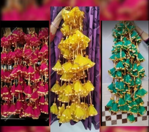 Décoration suspendue en tissu fleuri bohème pour mariage, fête, décoration intérieure, multicolore, forme irrégulière - Product Image 4
