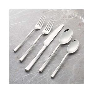 Long Stick Unique Design Handle Silver Flatware Wedding Set Silverware Simplicity Stainless Steel Fork Spoon <b>Cutlery</b> Set - Product Image 6