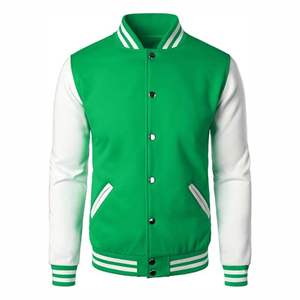 Custom Logo Men's <b>Slim</b> <b>Fit</b> Fashion Varsity <b>Jacket</b> Leather Sleeves Street Wear Style Letterman <b>Jacket</b> - Product Image 1