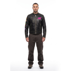 Chaqueta de Cuero para Hombre Estilo Cafe Racer, Personalizada, de Piel de Caballo, Estilo Maximalista Y2K, Chaqueta de Motero, Fabricante OEM - Product Image 1